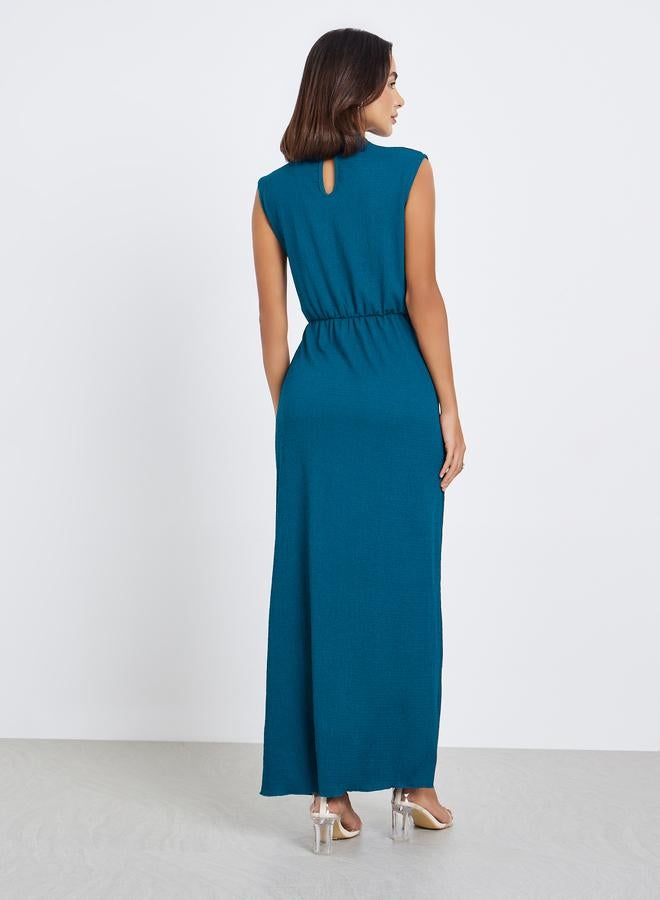 ستايلي فستان طويل بحافة واسعة بلا أكمام - Image 5